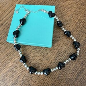 Black and Silver Heart Necklace